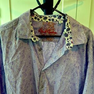 2XL Robert Graham Purple Paisley Shirt